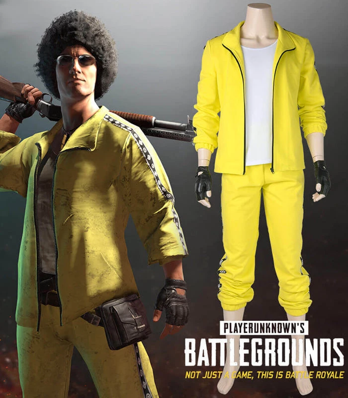 Hallowitch Costumes Game PUBG Playerunknown's Battlegrounds Men Outfit Costume Yellow Men's 3 Hallowitch Costumes Game PUBG Playerunknown's Battlegrounds Men Outfit Costume Yellow Men's