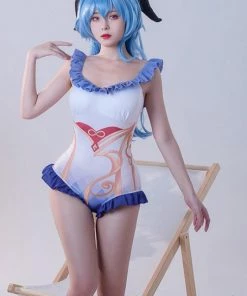 Hallowitch Costumes Genshin Impact Ganyu Swimsuit Cosplay Costume Women's
