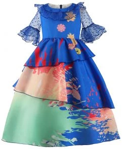 Hallowitch Costumes Girls Encanto Isabela Dress Costume Blue
