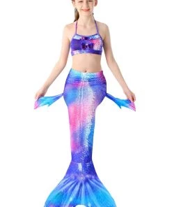 Hallowitch Costumes Girls' Mermaid Tail For Swimming Kids Swimsuit-Sunset
