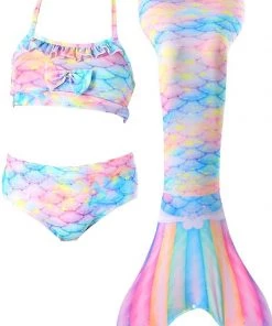 Hallowitch Costumes Mermaid Tail For Swimming Kids Swimsuit-Pink