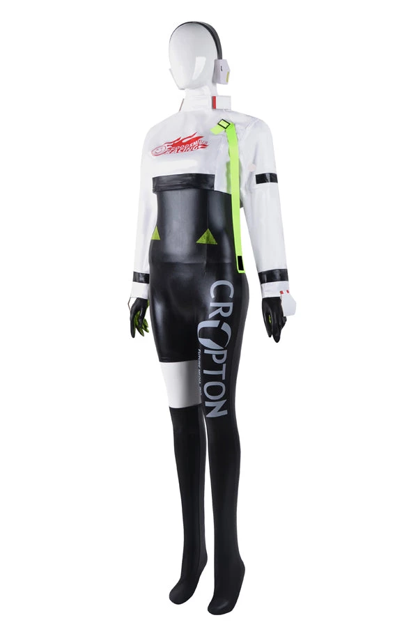 Hallowitch Costumes Women's Hatsune Miku Racing Suit Cosplay Costume 4 Hallowitch Costumes Women's Hatsune Miku Racing Suit Cosplay Costume