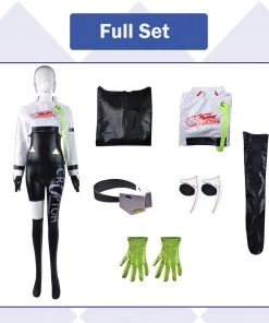 Hallowitch Costumes Women's Hatsune Miku Racing Suit Cosplay Costume 9 Hallowitch Costumes Women's Hatsune Miku Racing Suit Cosplay Costume