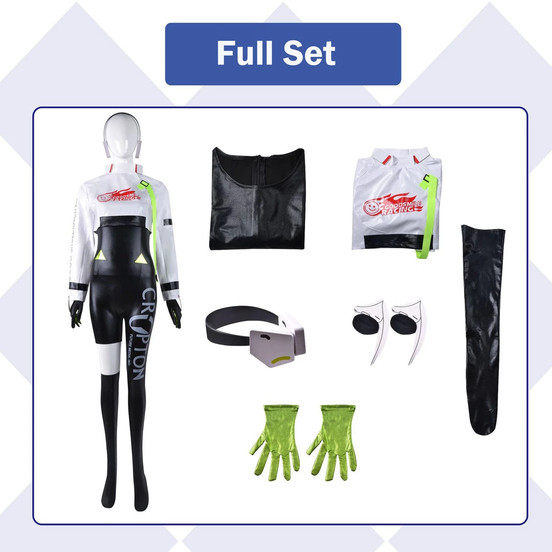 Hallowitch Costumes Women's Hatsune Miku Racing Suit Cosplay Costume 6 Hallowitch Costumes Women's Hatsune Miku Racing Suit Cosplay Costume