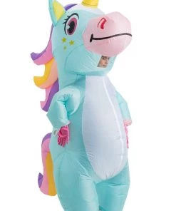 Hallowitch Costumes Inflatable Blue Unicorn Costume Halloween Blow Up Costume