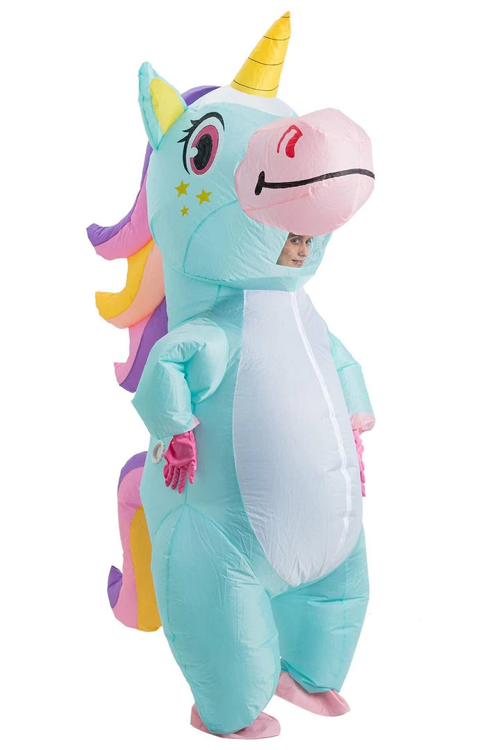 Hallowitch Costumes Inflatable Blue Unicorn Costume Halloween Blow Up Costume 3 Hallowitch Costumes Inflatable Blue Unicorn Costume Halloween Blow Up Costume