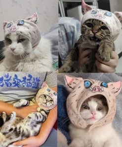 Hallowitch Costumes Demon Slayer Inosuke Hashibira Cap For Cats