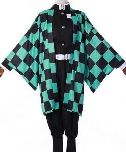 Hallowitch Costumes Tanjiro Kamado Cosplay Costume - Demon Slayer Kimetsu No Yaiba