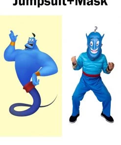 Hallowitch Costumes Boys' Kids Aladdin And The Magic Lamp Genie Jumsuit Cosplay Costume