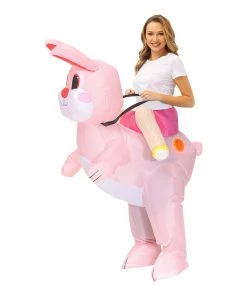 Hallowitch Costumes Adult Inflatable Ride On Bunny Costume For Easter And Halloween Women's