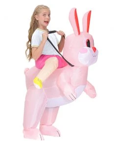 Hallowitch Costumes Kids Inflatable Ride On Bunny Costume For Easter And Halloween Girls'