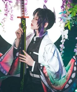 Hallowitch Costumes Shinobu Kocho Cosplay Costume - Demon Slayer Kimetsu No Yaiba