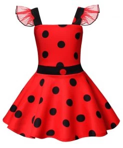 Hallowitch Costumes Girls' Miraculous Ladybug Dress For Girls