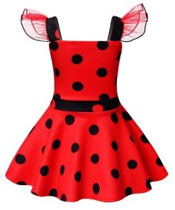 Hallowitch Costumes Girls' Miraculous Ladybug Dress For Girls