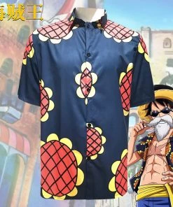 Hallowitch Costumes Men's One Piece Monkey D. Luffy Sunflower Shirt Cosplay Costume