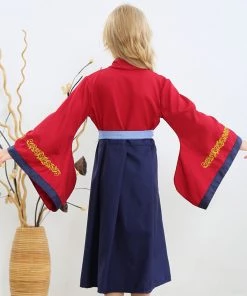 Hallowitch Costumes Mulan Dress Costume For Kids, Red Girls' 7 Hallowitch Costumes Mulan Dress Costume For Kids, Red Girls'