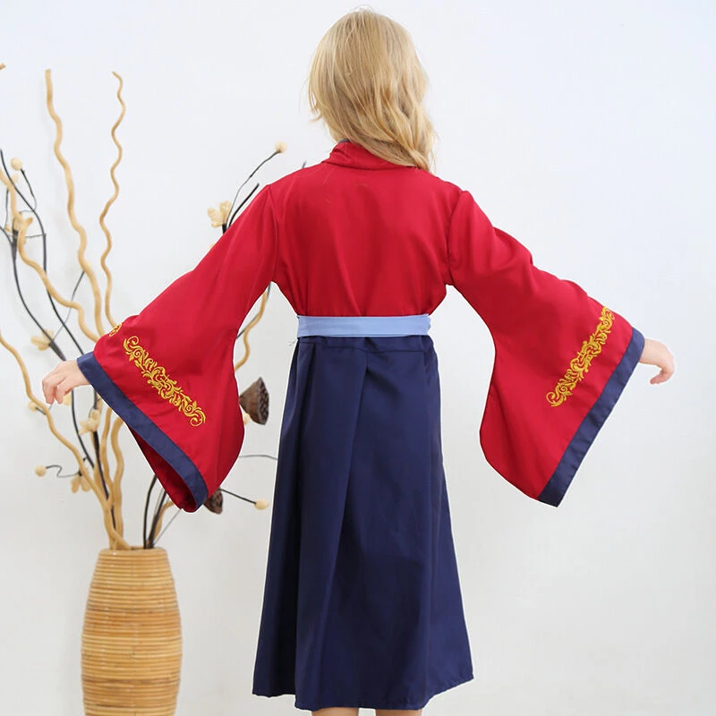 Hallowitch Costumes Mulan Dress Costume For Kids, Red Girls' 5 Hallowitch Costumes Mulan Dress Costume For Kids, Red Girls'