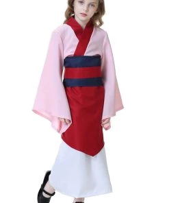 Hallowitch Costumes Girls' Mulan Dress Costume For Kids, Pink