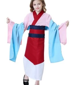 Hallowitch Costumes Girls' Mulan Dress Costume For Kids, Pink