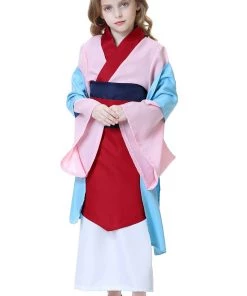 Hallowitch Costumes Girls' Mulan Dress Costume For Kids, Pink