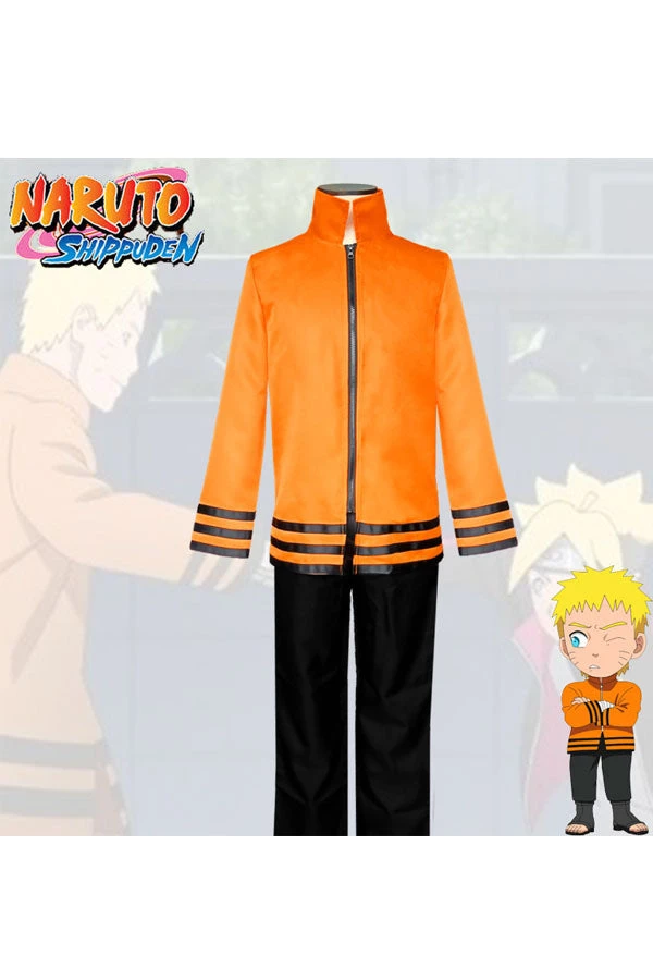 Hallowitch Costumes Cosplay Naruto Uzumaki 7th Costume Set For Adult Men's 3 Hallowitch Costumes Cosplay Naruto Uzumaki 7th Costume Set For Adult Men's