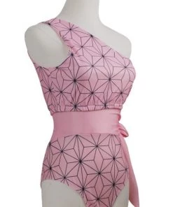 Hallowitch Costumes Women's Nezuko Kamado Swimming Suit Demon Slayer Costume