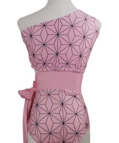 Hallowitch Costumes Women's Nezuko Kamado Swimming Suit Demon Slayer Costume