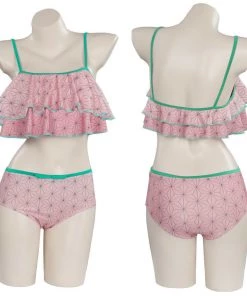 Hallowitch Costumes Demon Slayer Nezuko Bathing Suit Swimwear