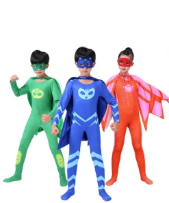 Hallowitch Costumes PJ Mask Costume With Cape Kids Halloween Costume Boys'