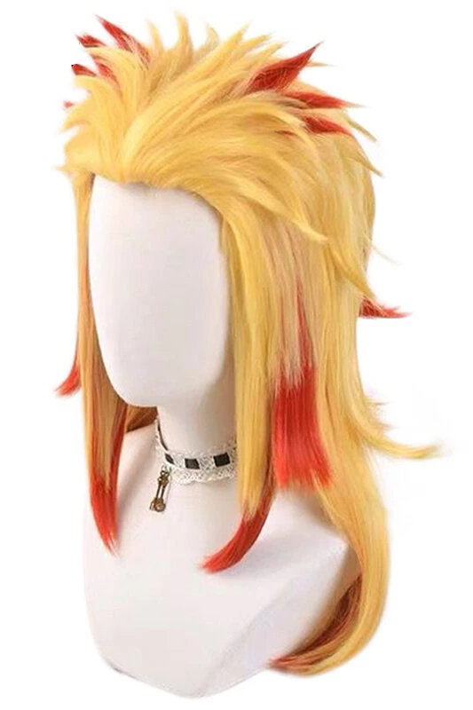 Hallowitch Costumes Rengoku Kyoujurou Wig Cosplay Costume - Demon Slayer Kimetsu No Yaiba 4 Hallowitch Costumes Rengoku Kyoujurou Wig Cosplay Costume - Demon Slayer Kimetsu No Yaiba