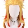Hallowitch Costumes Rengoku Kyoujurou Wig Cosplay Costume - Demon Slayer Kimetsu No Yaiba