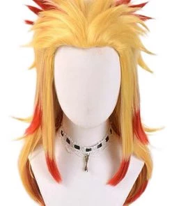 Hallowitch Costumes Rengoku Kyoujurou Wig Cosplay Costume - Demon Slayer Kimetsu No Yaiba