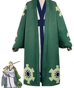 Hallowitch Costumes Men's One Piece Wano Country Roronoa Zoro Bathrobe Set Costume