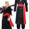 Hallowitch Costumes Men's One Piece Wano Country Roronoa Zoro Cosplay Costume Black