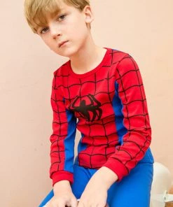 Hallowitch Costumes Spiderman Long Sleeve Pajama For Boys
