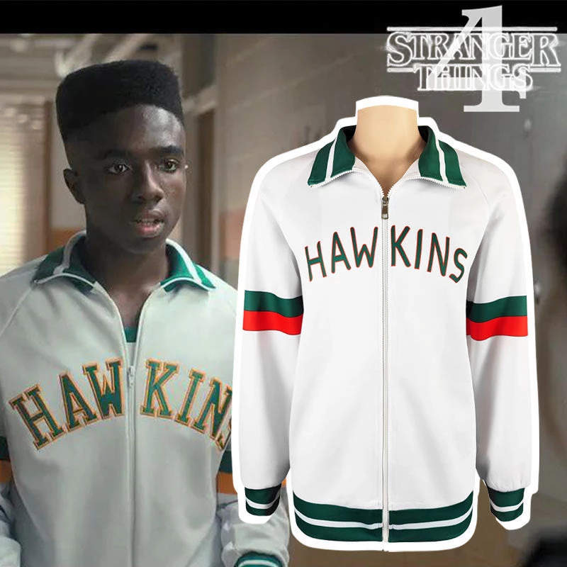Hallowitch Costumes Men's Caleb McLaughlin Hawkins Jacket, Stranger Things Season 4 Costume 4 Hallowitch Costumes Men's Caleb McLaughlin Hawkins Jacket, Stranger Things Season 4 Costume