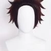 Hallowitch Costumes Tanjiro Kamado Wig Cosplay Costume - Demon Slayer Kimetsu No Yaiba