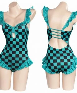 Hallowitch Costumes Demon Slayer Tanjiro Bathing Suit Swimwear For Women
