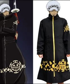 Hallowitch Costumes One Piece Trafalgar D. Water Law Cloak Cape Costume Men's