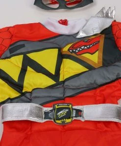 Hallowitch Costumes Boys' Power Ranger Dino Charge Red Muscle Costume For Kids
