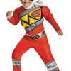 Hallowitch Costumes Boys' Power Ranger Dino Charge Red Muscle Costume For Kids
