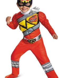 Hallowitch Costumes Boys' Power Ranger Dino Charge Red Muscle Costume For Kids