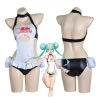 Hallowitch Costumes Vocaloid 2022 Racing Miku Hatsune Miku Maid Costume Women's