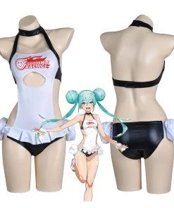 Hallowitch Costumes Vocaloid 2022 Racing Miku Hatsune Miku Maid Costume Women's