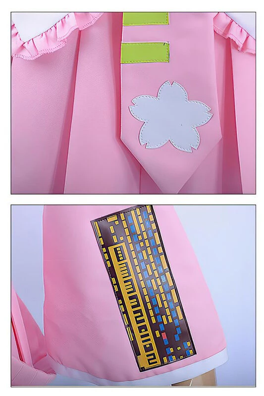 Hallowitch Costumes Vocaloid Hatsune Miku Sakura Miku Pink Costume Women's 6 Hallowitch Costumes Vocaloid Hatsune Miku Sakura Miku Pink Costume Women's