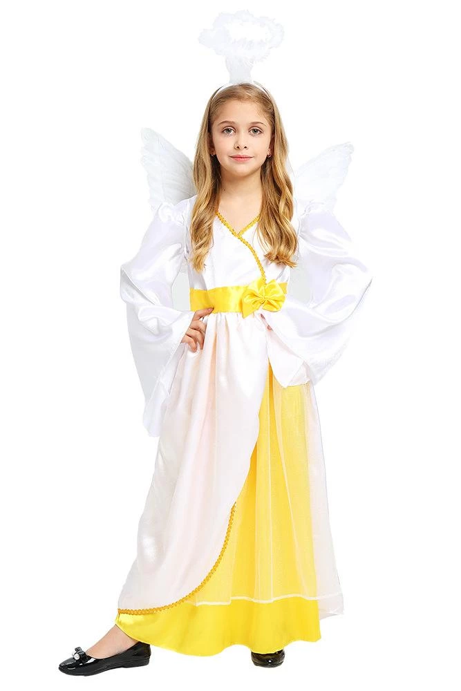 Hallowitch Costumes Kids White And Dark Angel Costume With Wings And Halo Girls' 3 Hallowitch Costumes Kids White And Dark Angel Costume With Wings And Halo Girls'