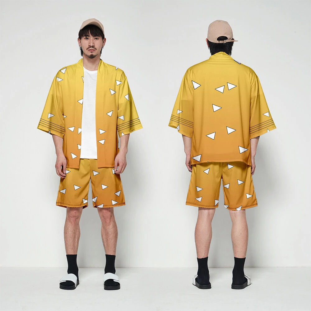 Hallowitch Costumes Zenitsu Agatsuma Kimono And Shorts Demon Slayer Costume 4 Hallowitch Costumes Zenitsu Agatsuma Kimono And Shorts Demon Slayer Costume