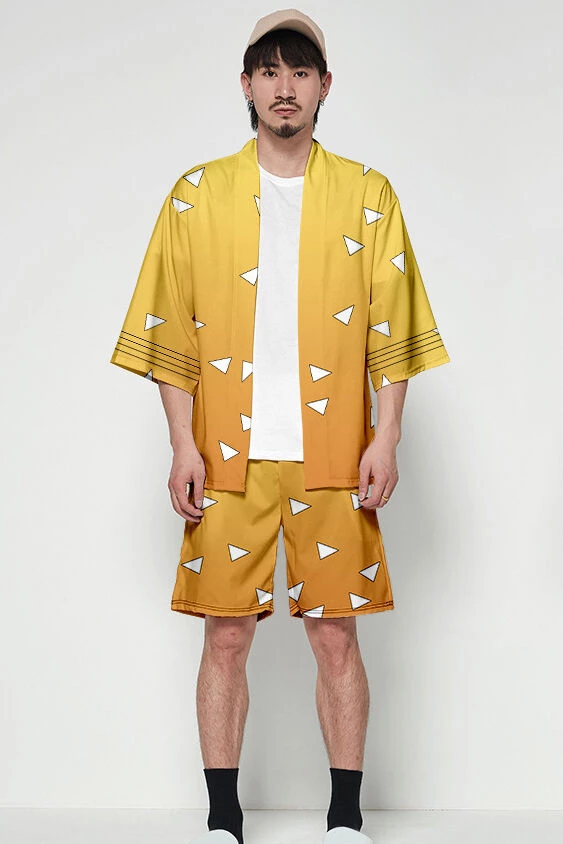 Hallowitch Costumes Zenitsu Agatsuma Kimono And Shorts Demon Slayer Costume 3 Hallowitch Costumes Zenitsu Agatsuma Kimono And Shorts Demon Slayer Costume