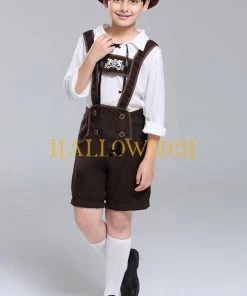 Hallowitch Costumes Boy's German Beer Fest Oktoberfest Lederhosen Kostüm, Traditional Bavarian Costume