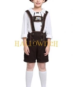 Hallowitch Costumes Boy's German Beer Fest Oktoberfest Lederhosen Kostüm, Traditional Bavarian Costume